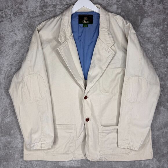Orvis Other - VTG Orvis Jacket Blazer Mens XXL Ivory Zambezi Fishing Elbow Patches Pockets 90s
